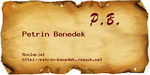 Petrin Benedek névjegykártya